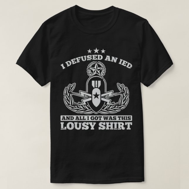 Funny EOD Eplosive Ordnance Disposal Master Badge  T-Shirt (Design Front)
