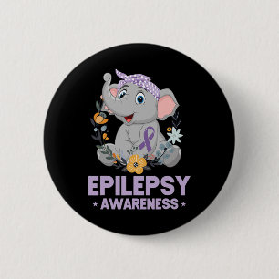Funny Epilepsy Awareness Flower Elephant Ribbon 1 6 Cm Round Badge