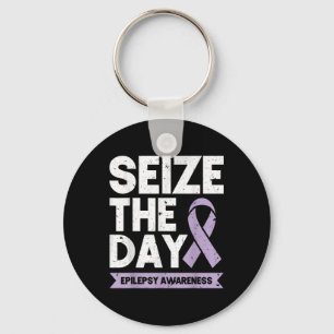 Funny Epilepsy Awareness Seize The Day Ribbon  Key Ring