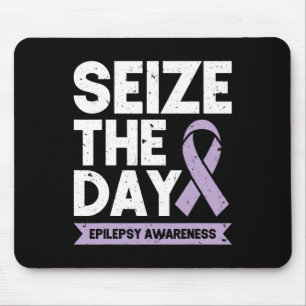 Funny Epilepsy Awareness Seize The Day Ribbon Mouse Mat