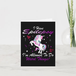 Funny Epilepsy Awareness Unicorn Purple I Have Epi Card