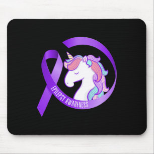 Funny Epilepsy Awareness Unicorn Ribbon 1 Mouse Mat
