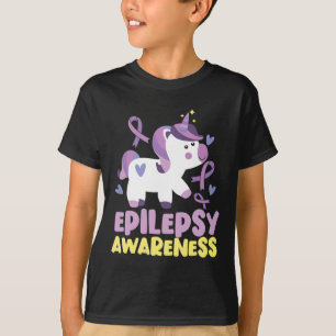 Funny Epilepsy Awareness Unicorn Ribbon T-Shirt