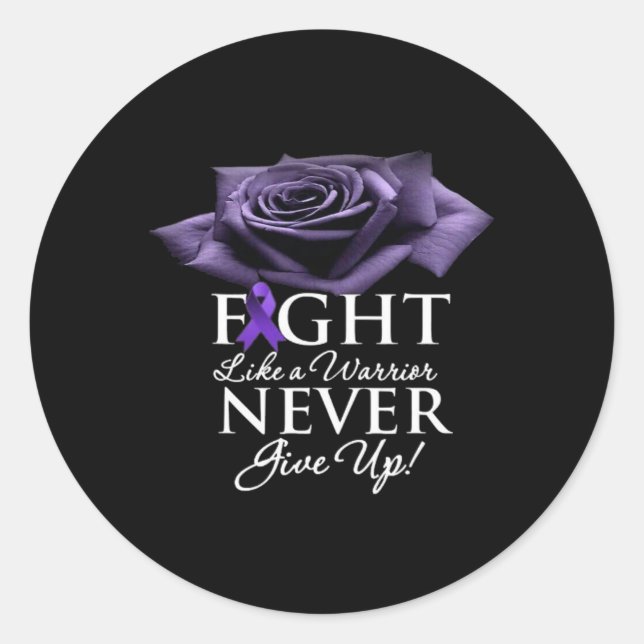 Funny epilepsy Awareness women Kids purple ribbon  Classic Round Sticker (Front)