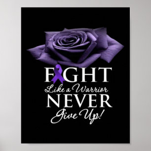 Funny epilepsy Awareness women Kids purple ribbon  Poster