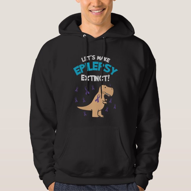 funny epilepsy dinosaur warrior gift idea hoodie (Front)
