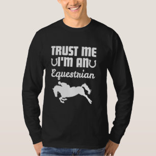 Funny Equestrian Art For Men Women Horse Rider Jum T-Shirt