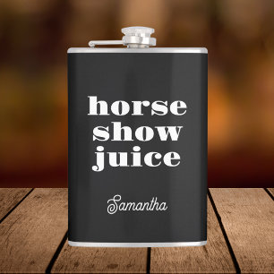 Funny Equestrian Black Horse Show Juice Hip Flask