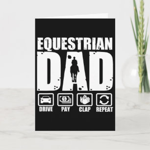 Funny Equestrian Dad Horse Rider Father Humour Fat Card