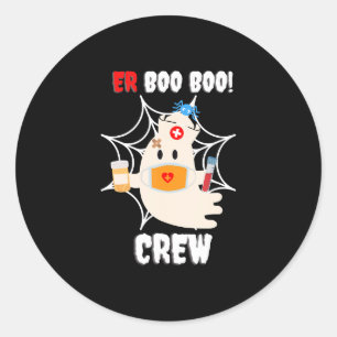 Funny  ER Boo Boo Crew Nurse Halloween Cute Ghost Classic Round Sticker