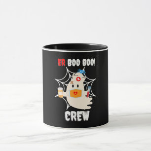 Funny ER Boo Boo Crew Nurse Halloween Cute Ghost Mug