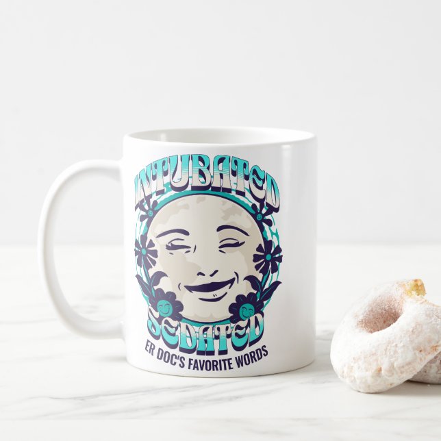 Funny ER Doctor Intubated Customise (Medical Job) Coffee Mug (With Donut)