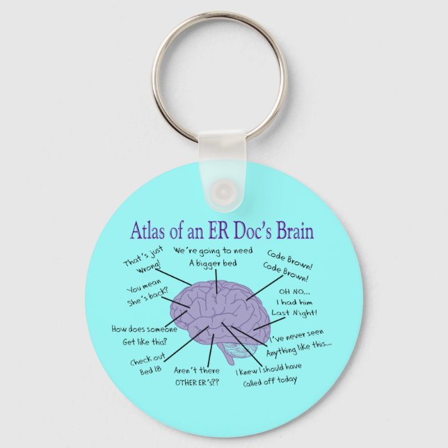 Funny ER Doctor Physician Gifts Key Ring (Front)