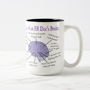 Funny ER Doctor Physician Gifts Two-Tone Coffee Mug