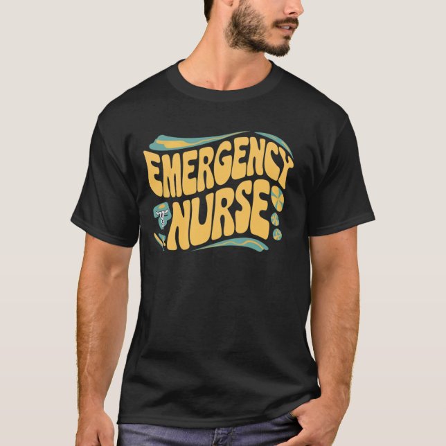 Funny er nurse emergency room nurse school , retro T-Shirt (Front)