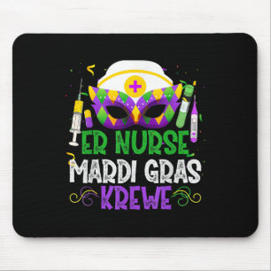 Funny Er Nurse Krewe Nursing Masks Mardi Gras Carn Mouse Mat