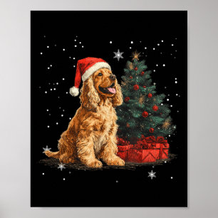 Funny Er Spaniel Dog Christmas Tree Women Men Kids Poster