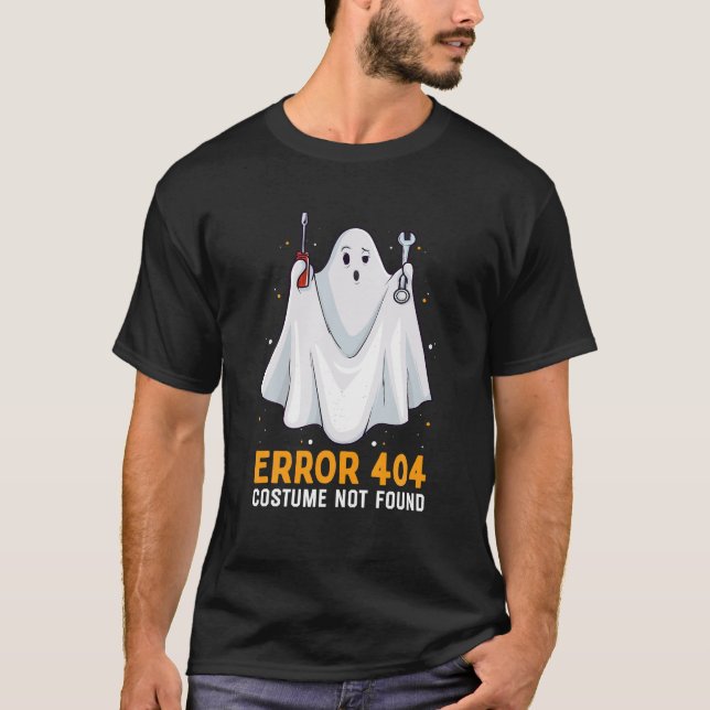 Funny Error 404 Costume Not Found Easy Lazy T-Shirt (Front)