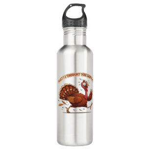 Funny Escaping Turkey Thanksgiving Classic T-Shirt 710 Ml Water Bottle