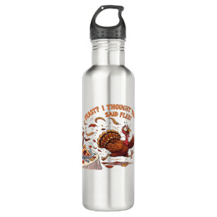 Funny Escaping Turkey Thanksgiving Classic T-Shirt 710 Ml Water Bottle