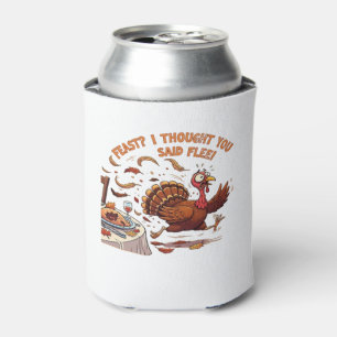 Funny Escaping Turkey Thanksgiving Classic T-Shirt Can Cooler