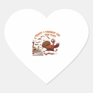 Funny Escaping Turkey Thanksgiving Classic T-Shirt Heart Sticker
