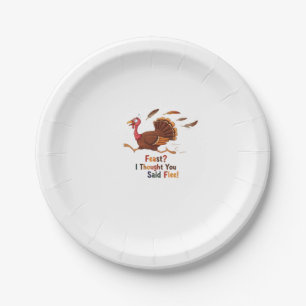 Funny Escaping Turkey Thanksgiving Classic T-Shirt Paper Plate