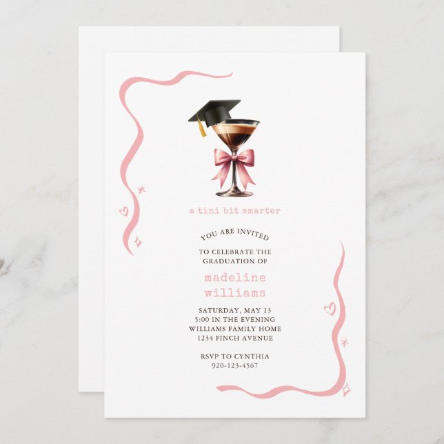 Funny Espresso Martini Graduation Party Invitation (Front/Back)