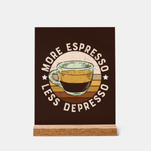 Funny espresso word art coffee acrylic sign