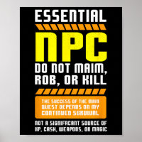 Funny Essential Npc Gamer And Gaming Non Player Ch