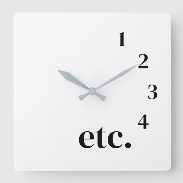 Funny etc. square wall clock (Front)