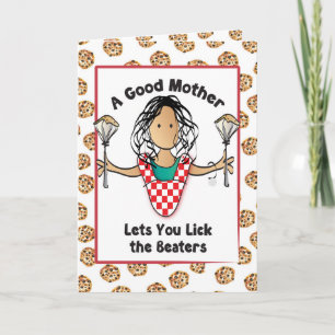 Funny Ethnic Black Hair Cartoon Mother's Day Card