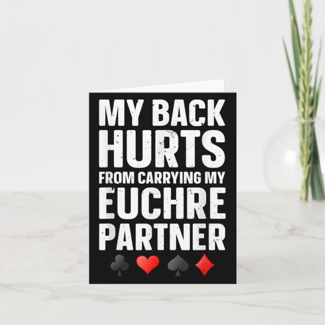 Funny Euchre Art For Men Women Euchre Partner Euch Card (Front)