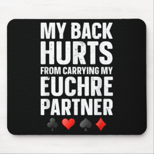 Funny Euchre Art For Men Women Euchre Partner Euch Mouse Mat