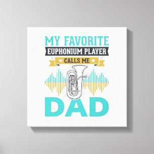 Funny Euphonium Dad Vintage Music Design_1 Canvas Print