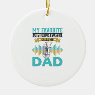 Funny Euphonium Dad Vintage Music Design_1 Ceramic Tree Decoration