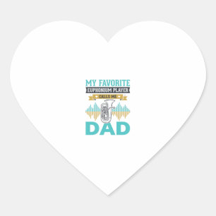 Funny Euphonium Dad Vintage Music Design_1 Heart Sticker