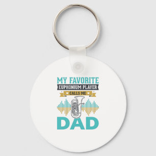 Funny Euphonium Dad Vintage Music Design_1 Key Ring