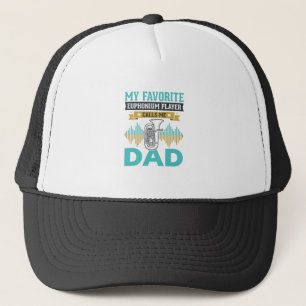 Funny Euphonium Dad Vintage Music Design_1 Trucker Hat