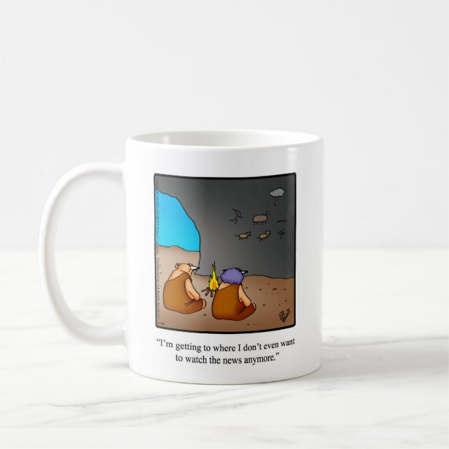 Funny "Evening News" Humour Mug Gift (Left)
