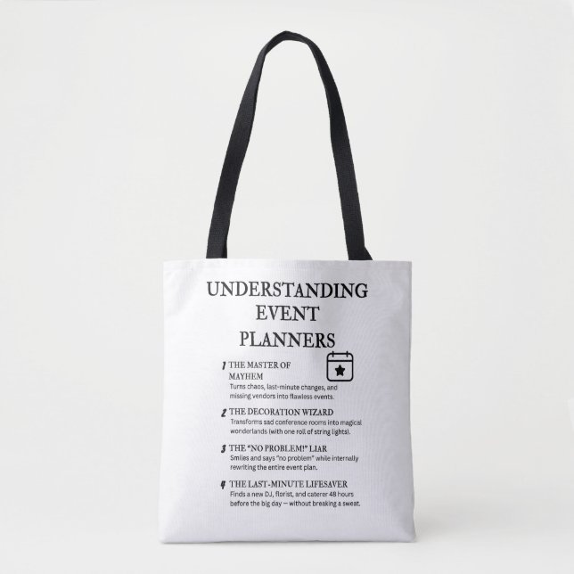Funny Events Coordinator Humour Tote Bag (Front)