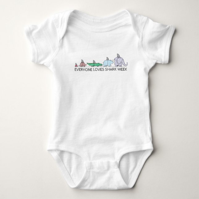 Funny Everyone Loves Shark Week Baby Bodysuit (Front)
