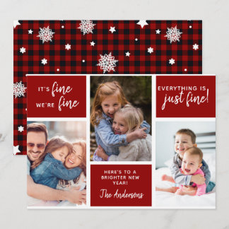 Funny Everything is Fine Photo Holiday Card