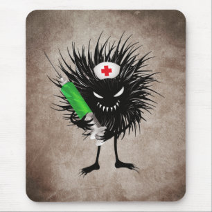 Funny Evil Bug Nurse With Syringe Gothic Mouse Mat