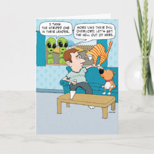 Funny Evil Cat Birthday Card
