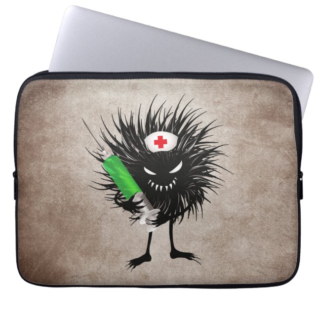 Funny Evil Character Nurse Syringe Gothic Laptop Sleeve (Front)