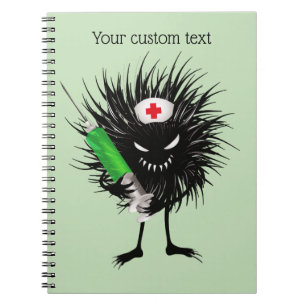 Funny Evil Character Nurse Syringe Gothic Notebook