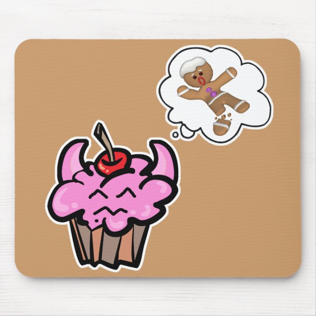 Funny Evil Cookie Killer Cupcake Mouse Mat (Front)