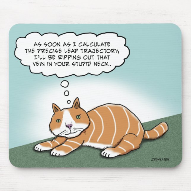 Funny Evil Kitty Mouse Mat (Front)