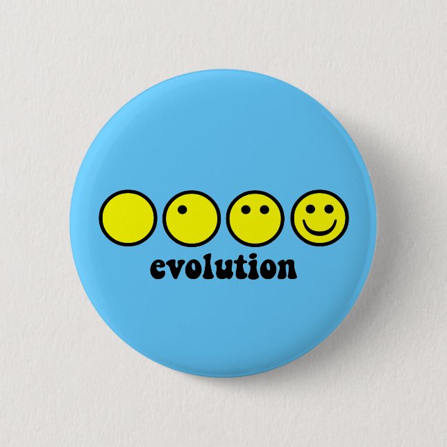 Funny evolution 6 cm round badge (Front)